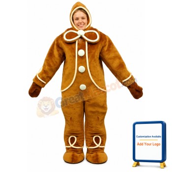 Ginger Bread w-Hood Lightweight Mascot Costume