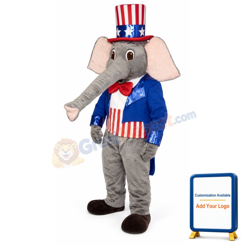 Patriotic Elephant Lightweight Mascot Costume