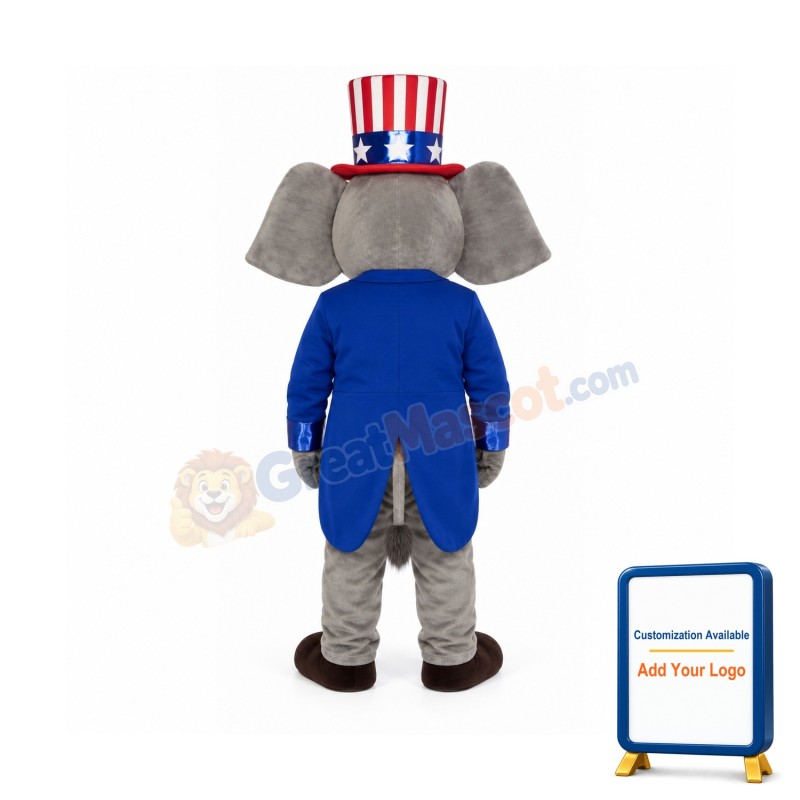 Patriotic Elephant Lightweight Mascot Costume
