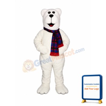 Arctic Bear w-Scarf Lightweight Mascot Costume