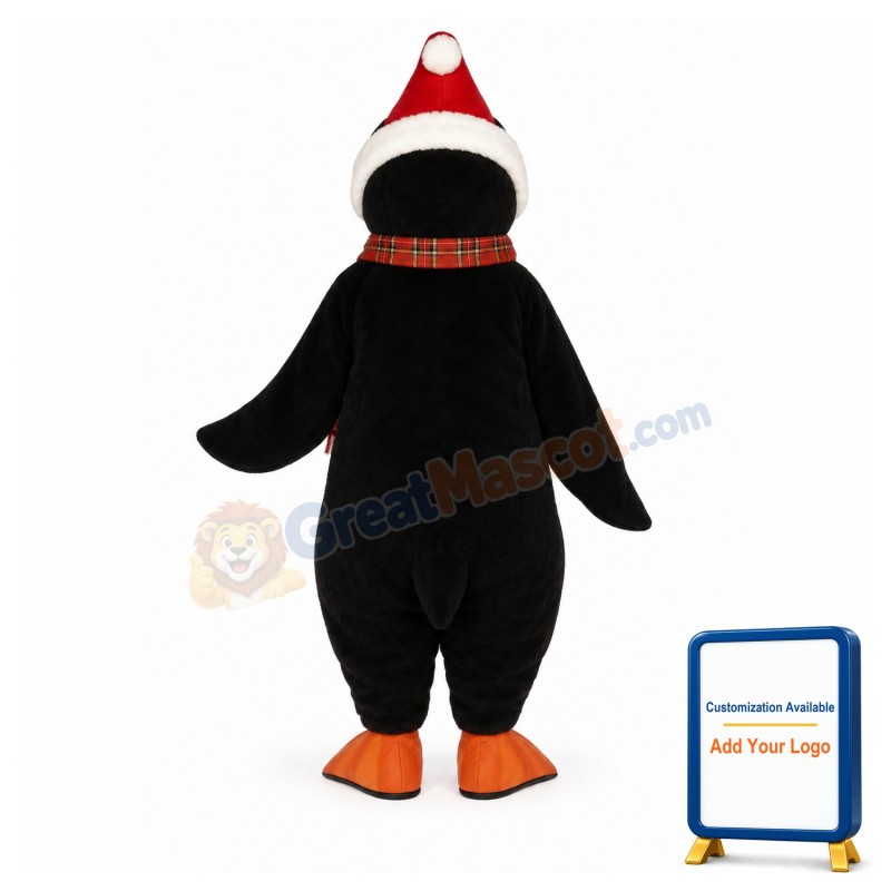 Christmas Penguinw-Scarf& Santa Hat Lightweight Mascot Costume