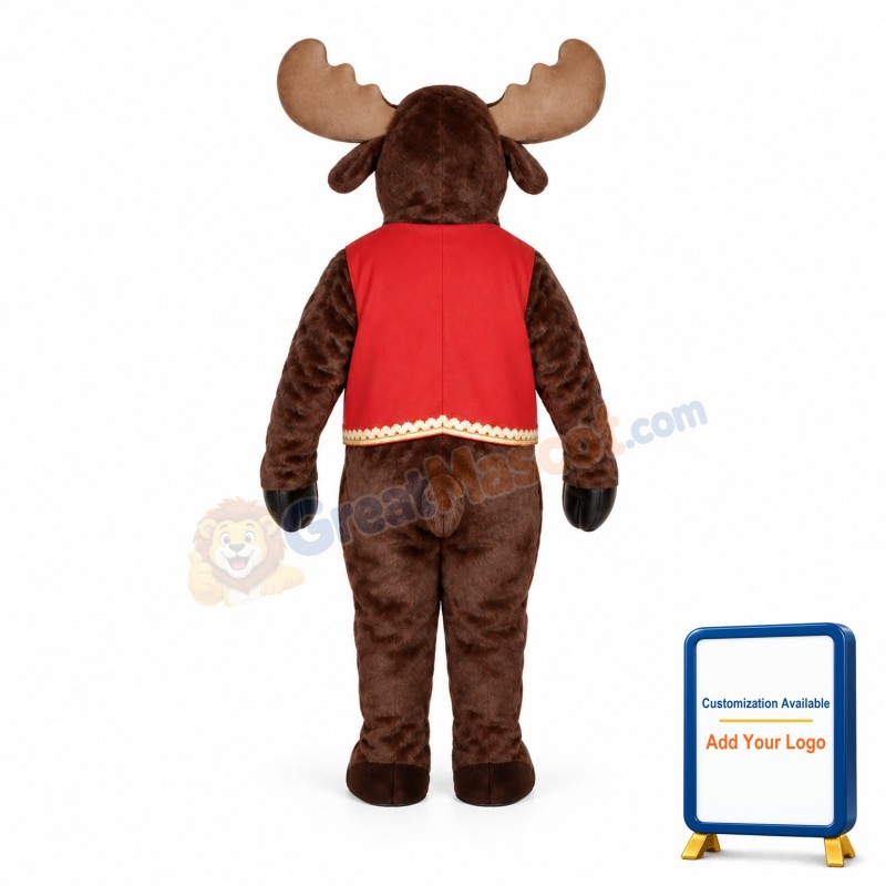 Milton Moose w-Christmas Vest Lightweight Mascot Costume