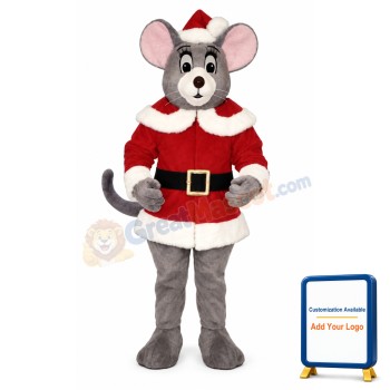 Noel Mouse w-Santa Coat & Hat Lightweight Mascot Costume