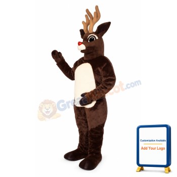 Sled Deer w-Lite-Up Nose Lightweight Mascot Costume
