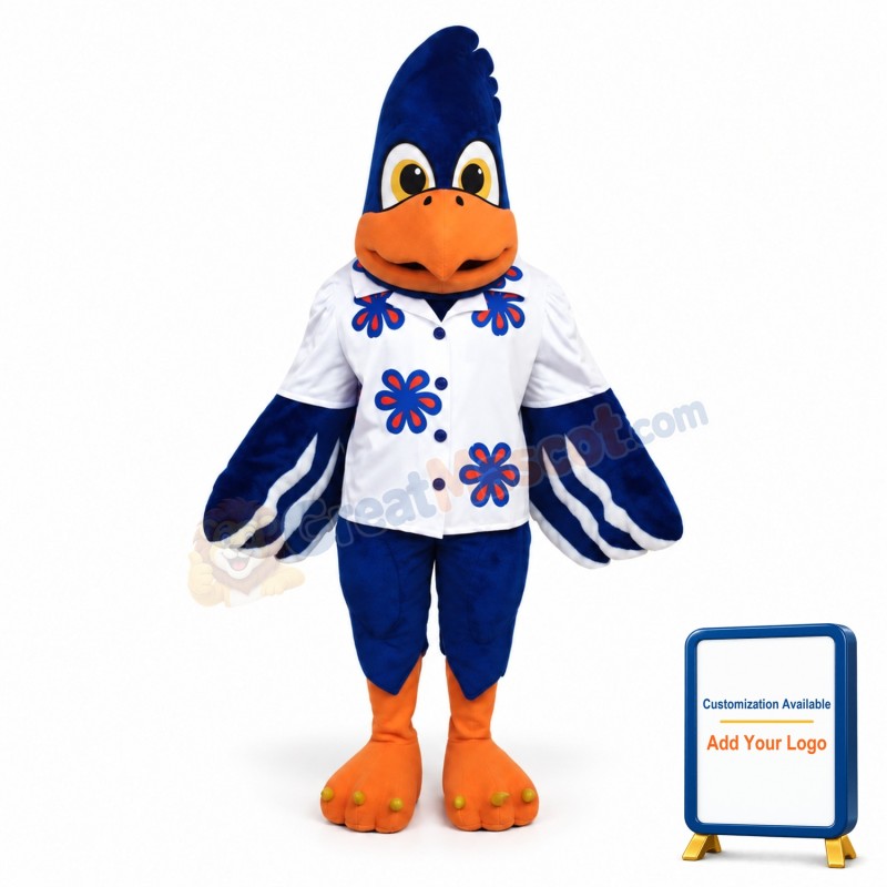 Cute Blue Cardinal Mascot Costume