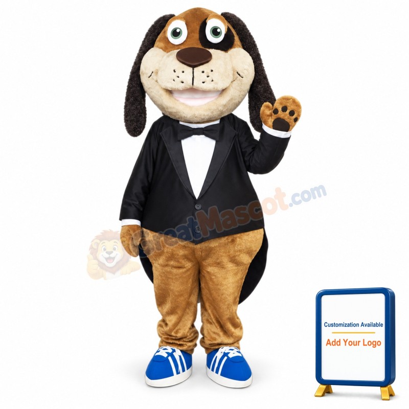 Gentleman Dog Mascot Costume