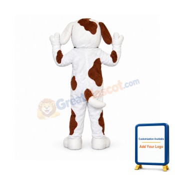 Cute White & Brown Dog Mascot Costume