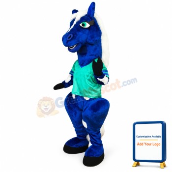 Blue Horse Mascot Costume