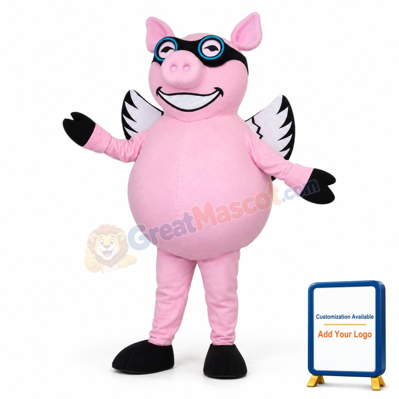 Flying Pig Mascot Costume