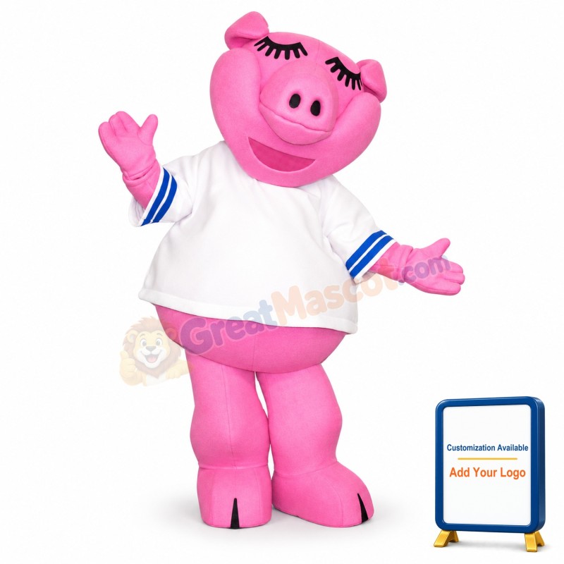 Pink Pig Mascot Costume