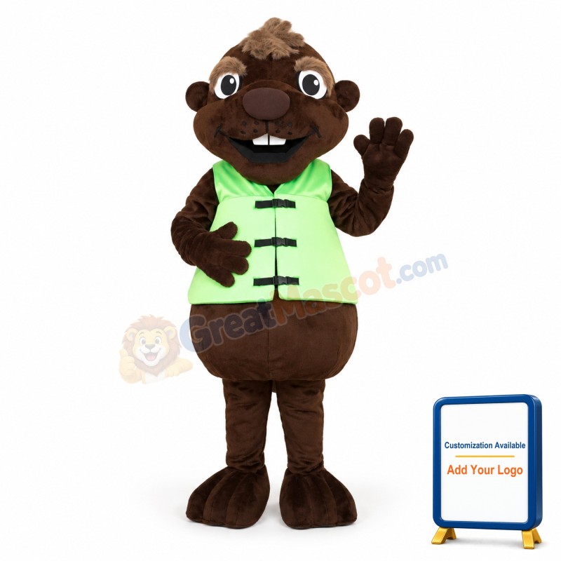 Chocolate Beaver Mascot Costume