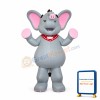 Grey & Pink Elephant Mascot Costume