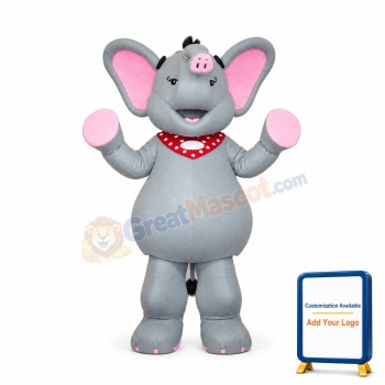 Grey & Pink Elephant Mascot Costume
