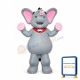 Grey & Pink Elephant Mascot Costume