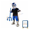 Grey & Blue Devil Mascot Costume