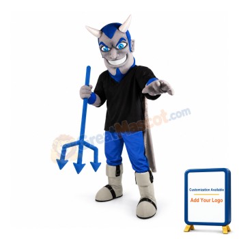 Grey & Blue Devil Mascot Costume