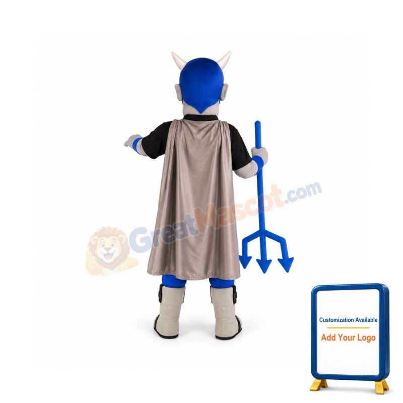 Grey & Blue Devil Mascot Costume