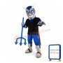 Grey & Blue Devil Mascot Costume