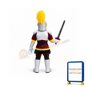 Silver & Red Knight Mascot Costume