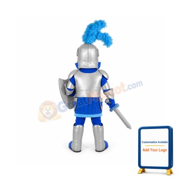 Blue & Silver Knight Mascot Costume