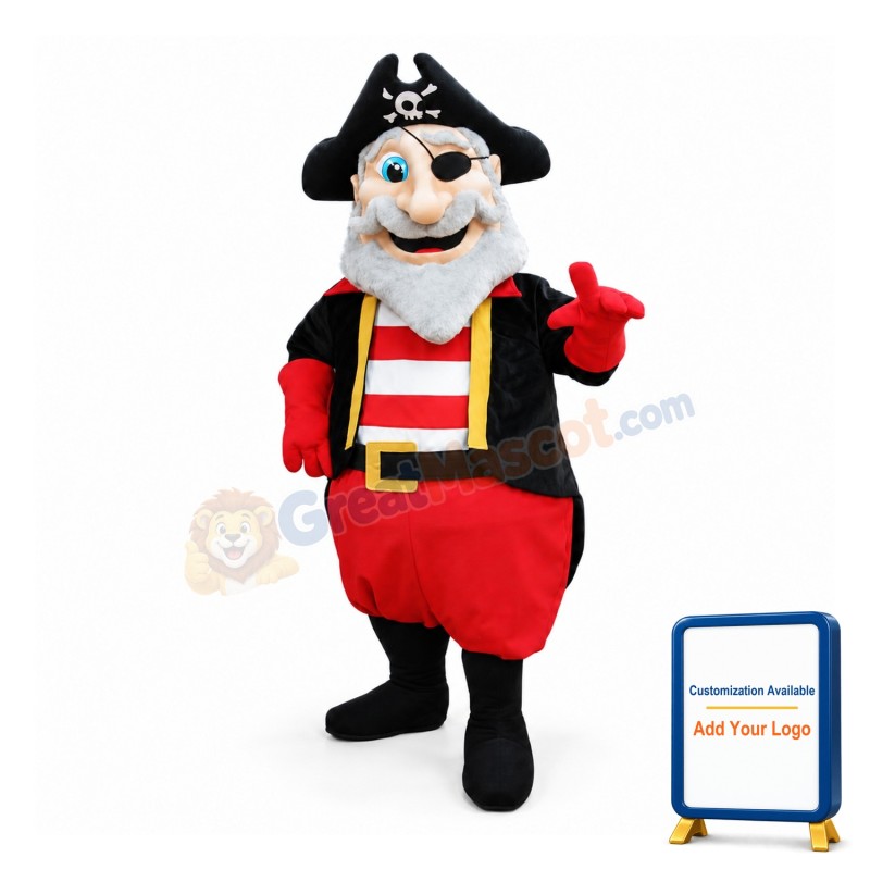 Old Pirate Mascot Costume