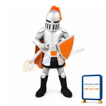 Silver Knight Mascot Costume