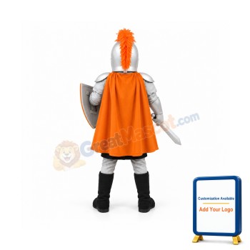 Silver Knight Mascot Costume