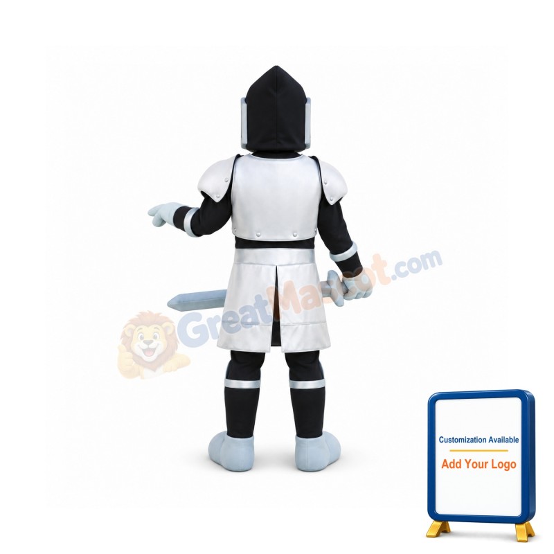 Black & Silver knight Mascot Costume