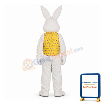 White Adult Easter Bunny Mascot Costume