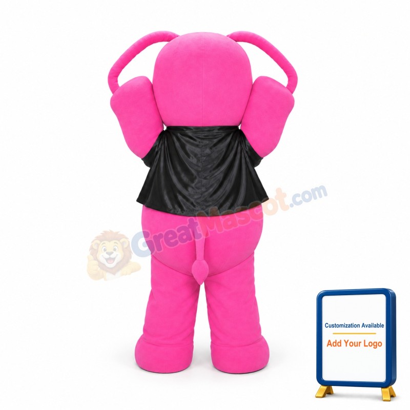 Fat Pink Elephant Mascot Costume