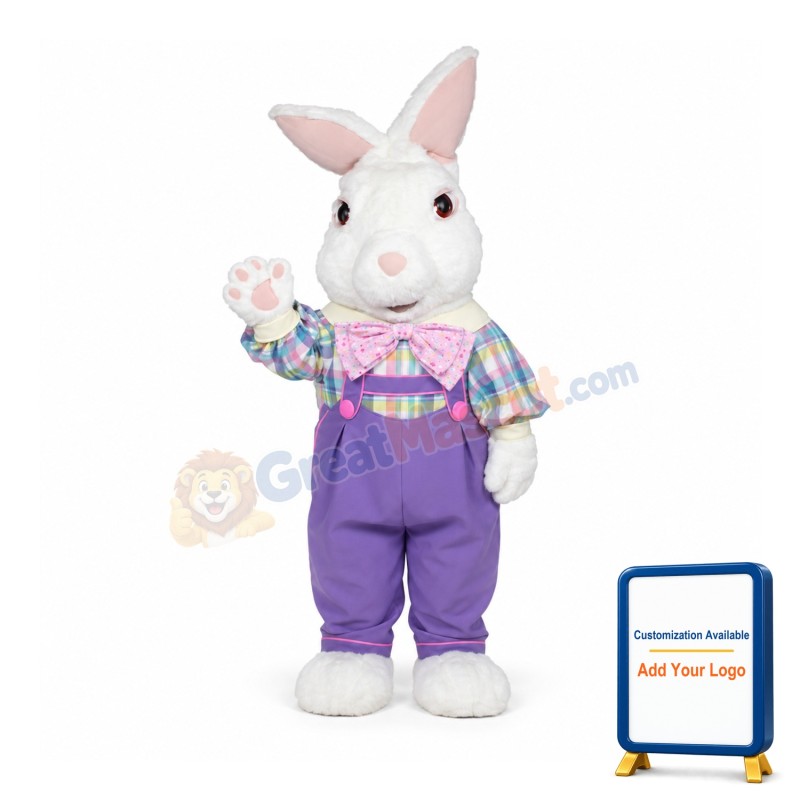 Fuzzy Bunny Mascot Costume