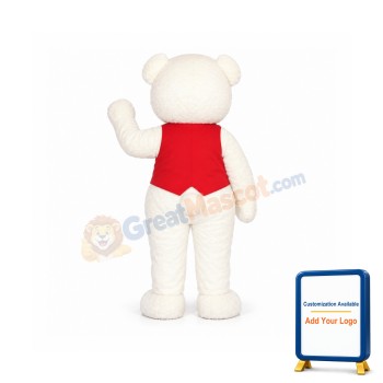 White Teddy Bear Mascot Costume