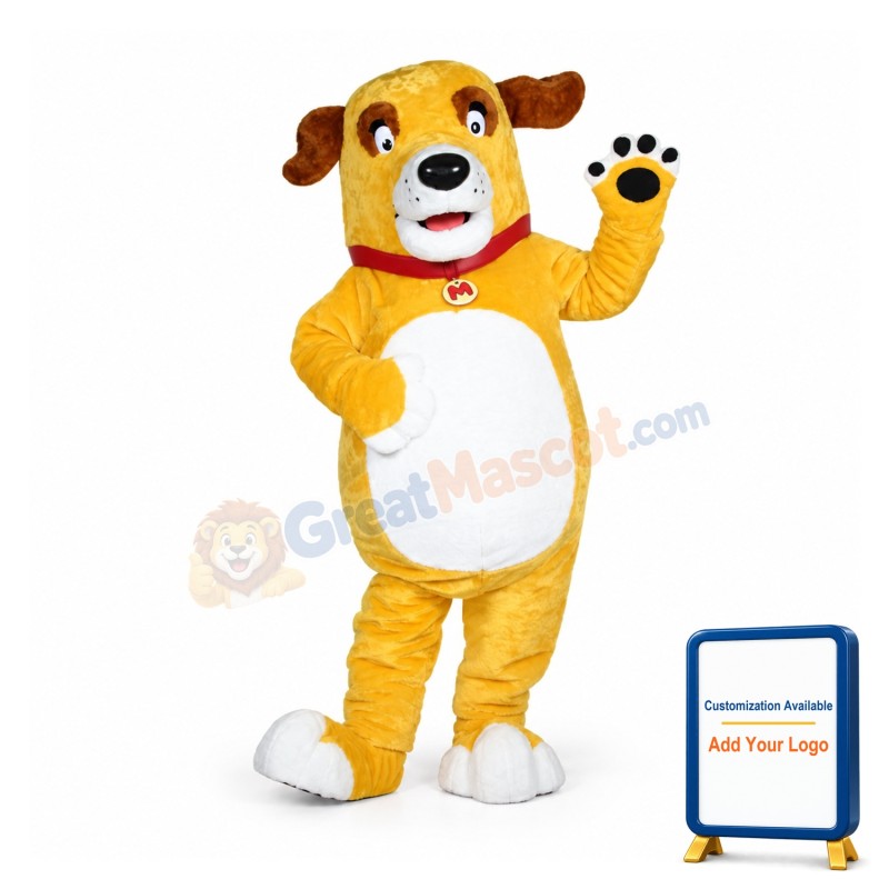 Yellow Dog Mascot Costume