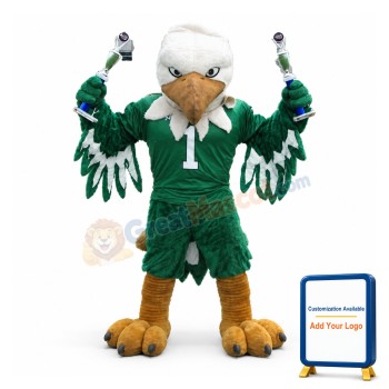 The Scrappy Green Eagle Mascot Costume