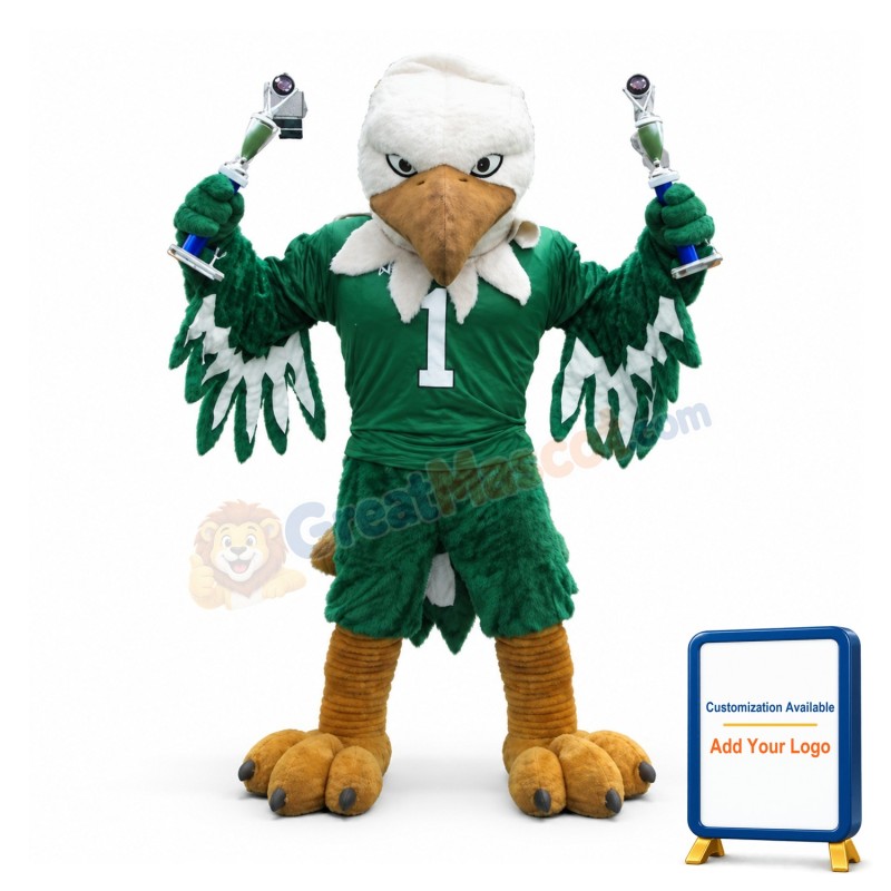 The Scrappy Green Eagle Mascot Costume