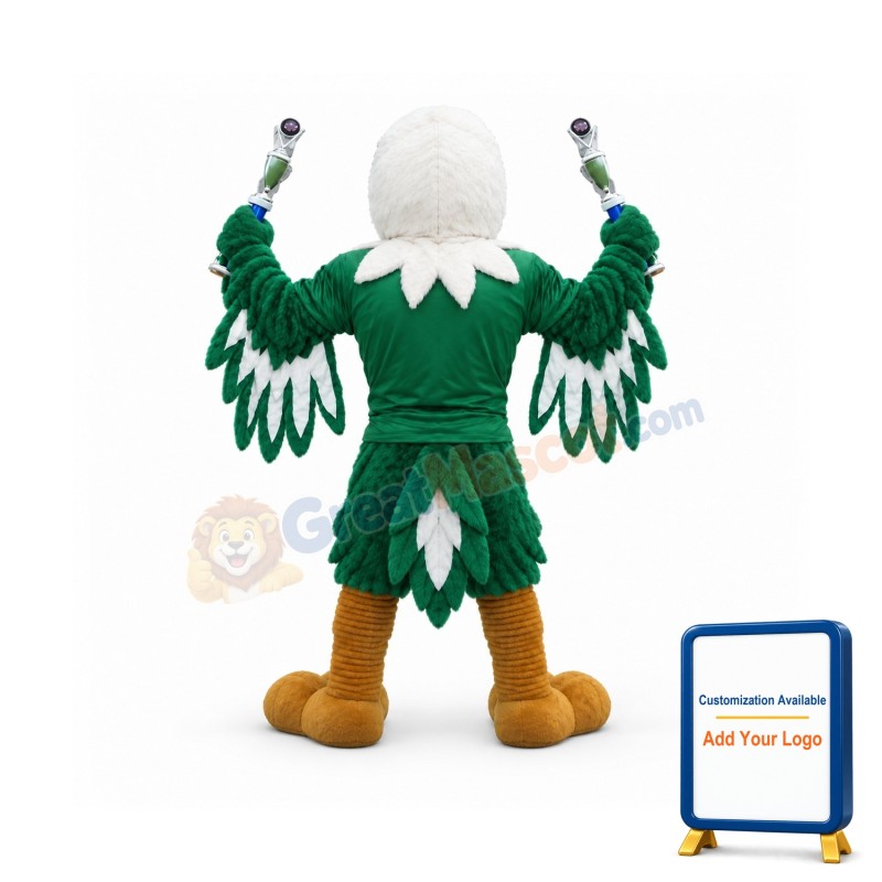The Scrappy Green Eagle Mascot Costume