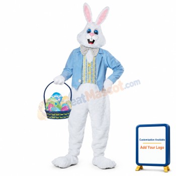 Blue Easter Bunny Mascot Costume Free Shipping