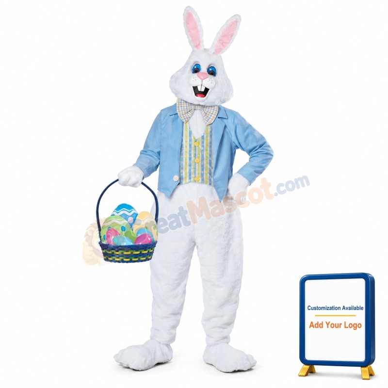 Blue Easter Bunny Mascot Costume