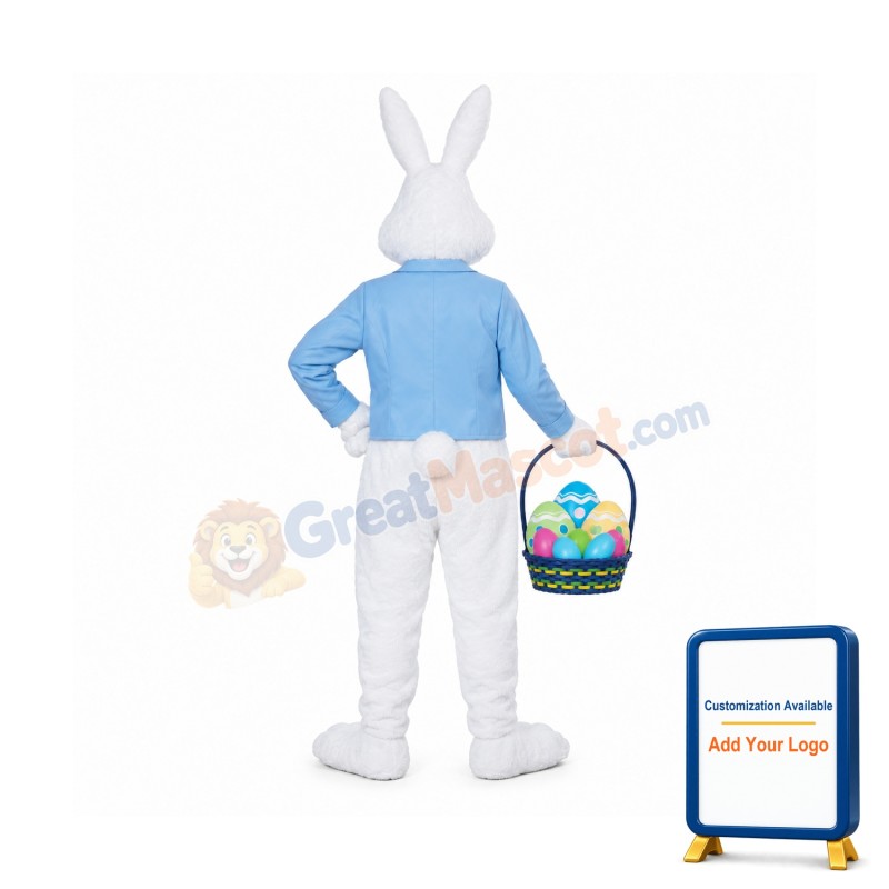 Blue Easter Bunny Mascot Costume