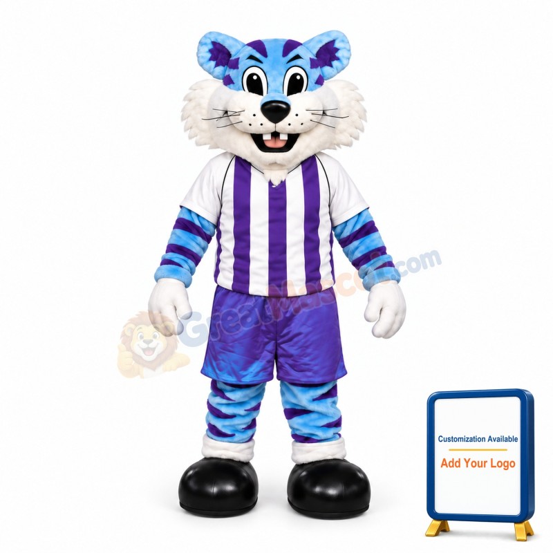 College Blue Tiger Mascot Costume