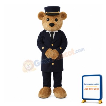 Gentleman Teddy Bear Mascot Costume