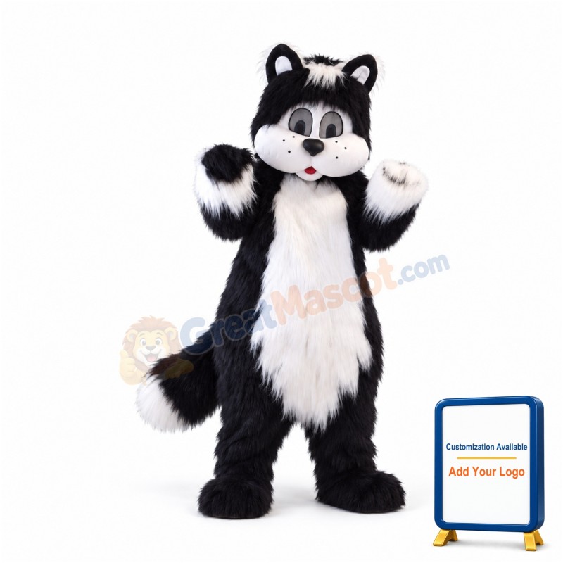 Black & White Cat Mascot Costume