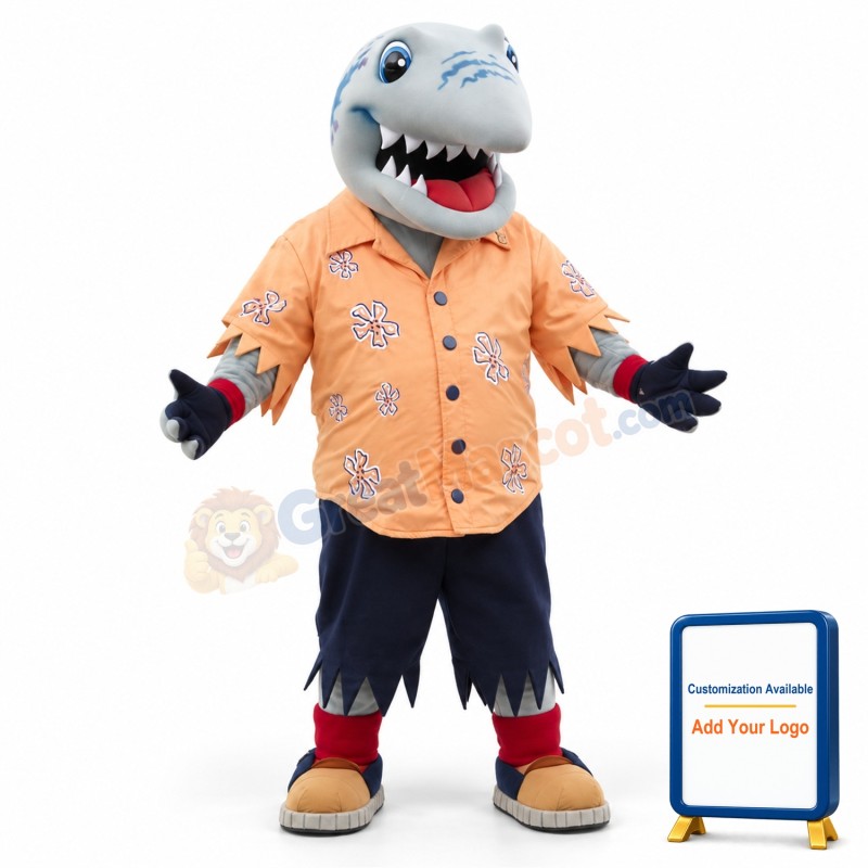 College Shark Mascot Costume