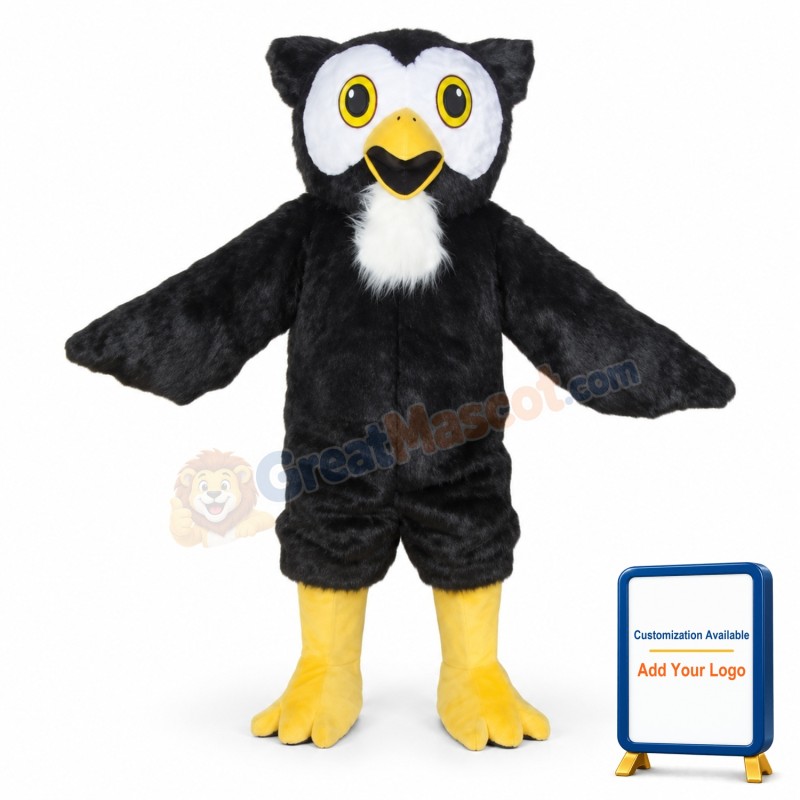 Black Owl Mascot Costume Free Shipping