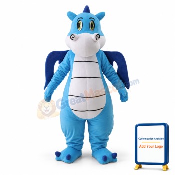 Blue Dinosaur Mascot Costume