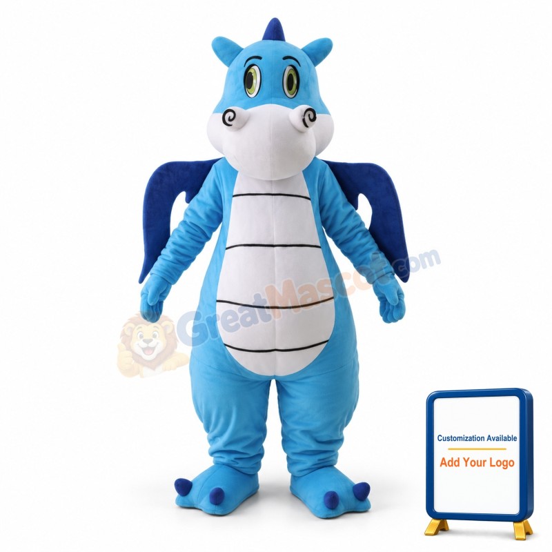 Blue Dinosaur Mascot Costume