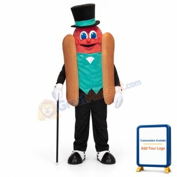 Gentleman Hot Dog Mascot Costume