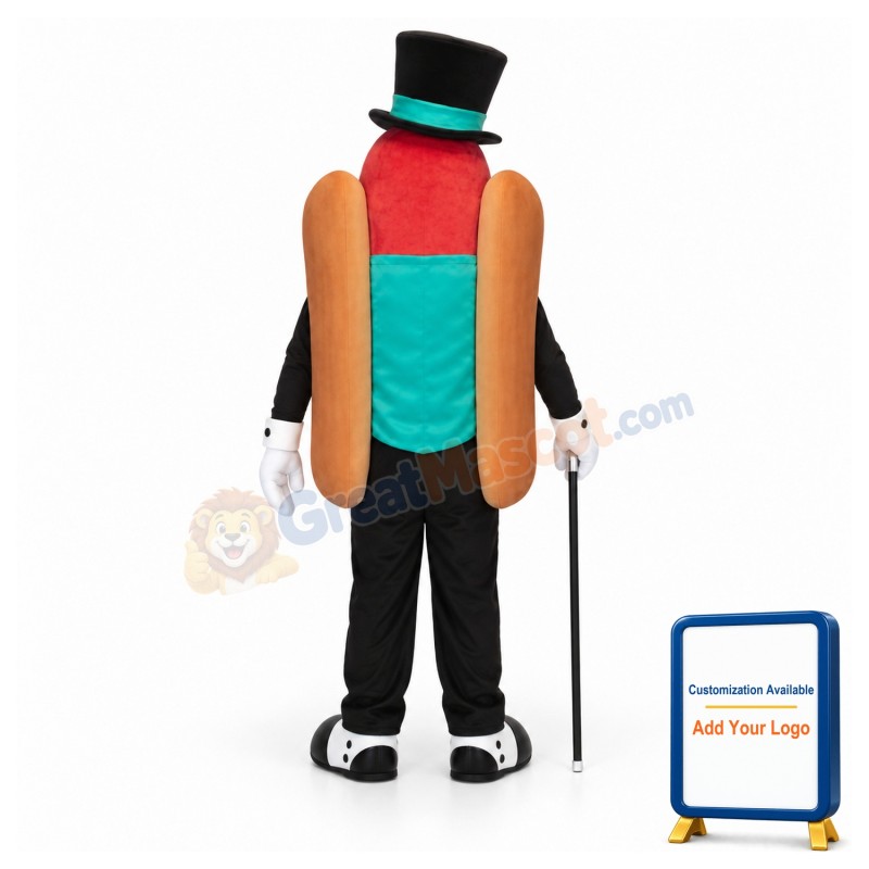 Gentleman Hot Dog Mascot Costume