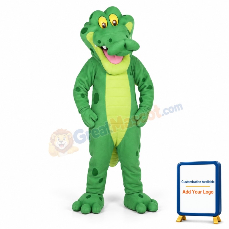 Happy Lightweight Alligator Mascot Costume