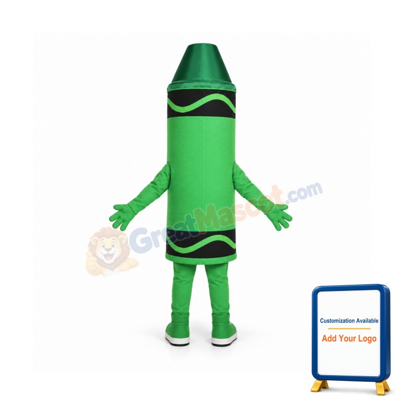 Green Crayon Mascot Costume